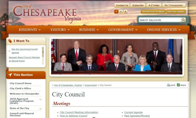 Chesapeake City Council meets 2nd, 3rd, 4th Tuesdays