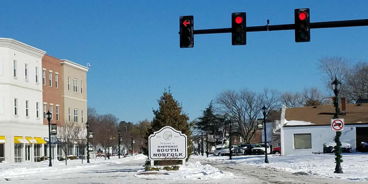 Blizzard blows in, South Norfolk snowed up